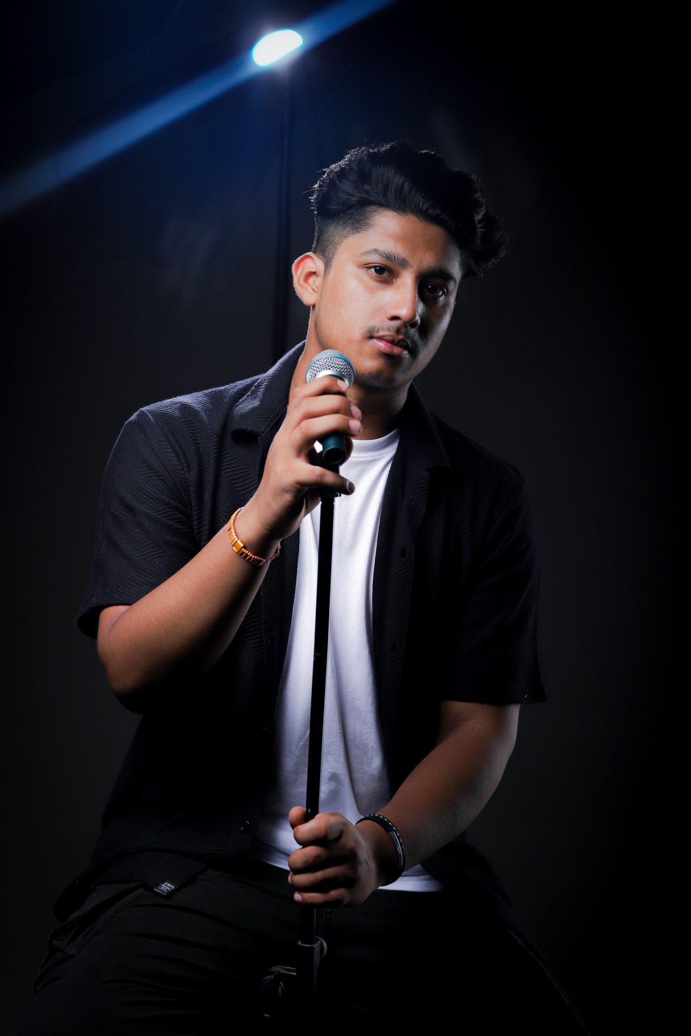 Aman Karki at the microphone